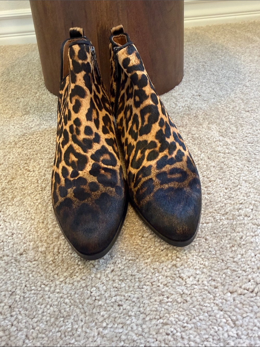 franco sarto leopard boots